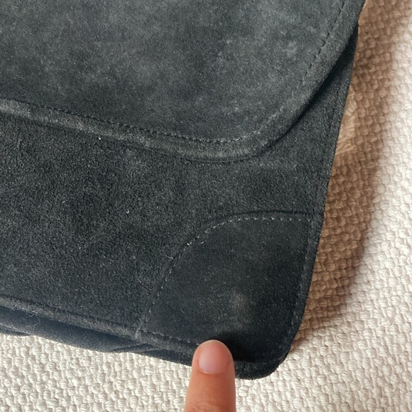 Embroidered Suede Fringe Clutch - Picture 9 of 11